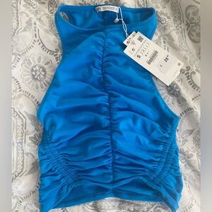 Zara Bright Blue Crop Top